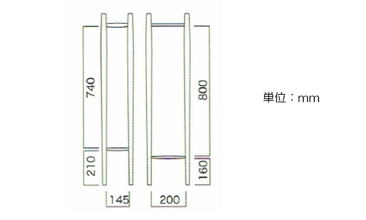 AM-1029 オーク天然木製傘立てのサイズ詳細画像