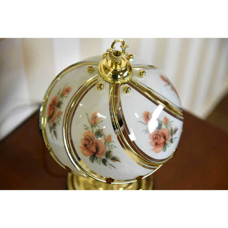 LT-4662 大人気！上品な薔薇柄のテーブルランプ｜明るさ3段階調節