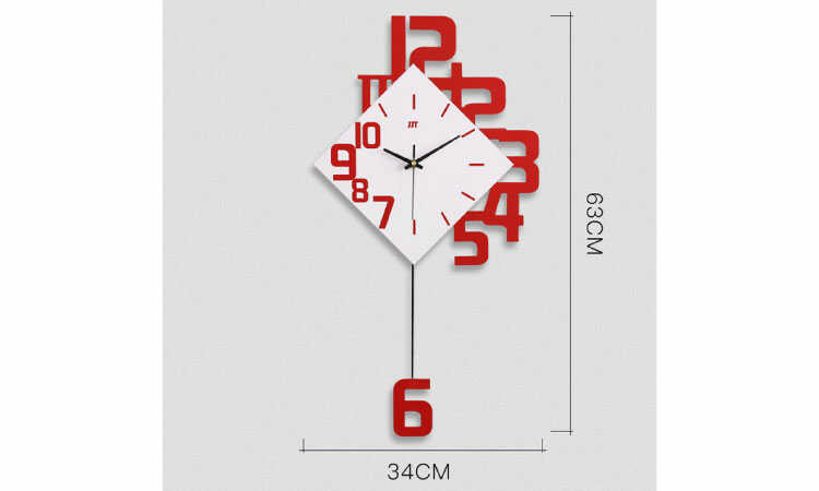 CL-2342 数字をおしゃれにデザインした壁掛け時計のサイズ詳細画像