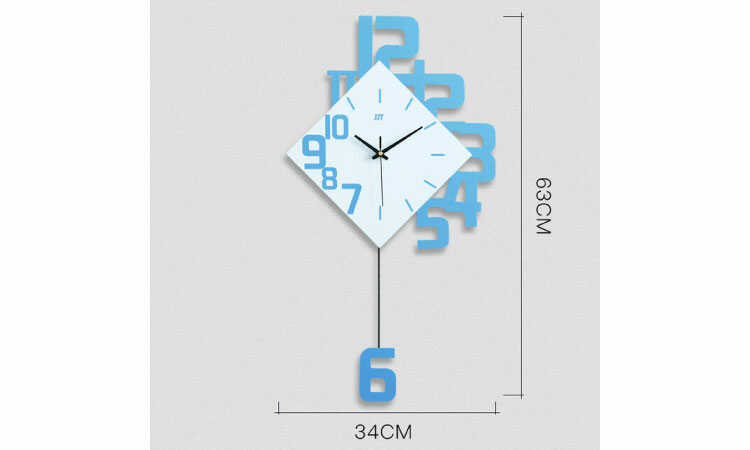 CL-2344 数字をおしゃれにデザインした壁掛け時計のサイズ詳細画像