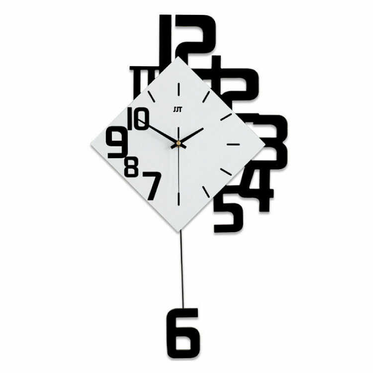 CL-2345 大きい壁掛け振り子時計｜黒ブラックおしゃれ数字デザイン