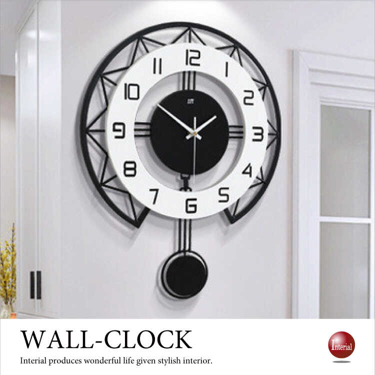 CL-2352 モダンデザイン壁掛け振り子時計｜35cm×高さ43cm