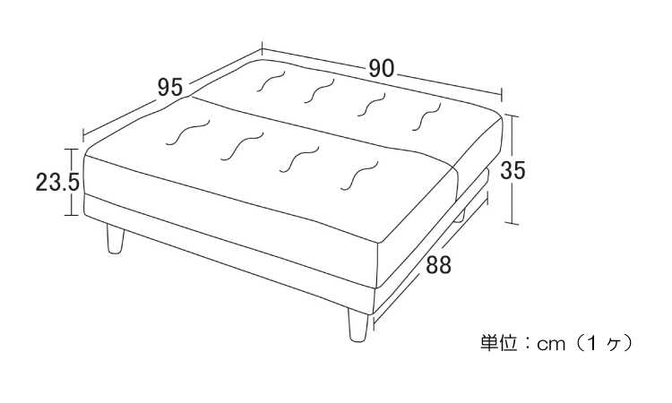 SF-4004 幅176cm一人用におすすめソファーベッドのサイズ詳細画像