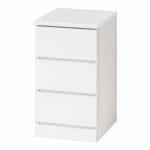 白鏡面ミニチェスト3段タイプ