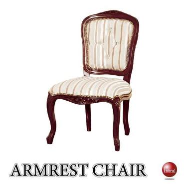 英国アンティークな高級椅子（肘なし／天然木マホガニー製／布張り／完成品）