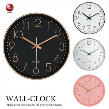 シンプルで見やすい壁掛け時計（選べる5サイズ＆4デザイン／音なしスイープムーブメント）