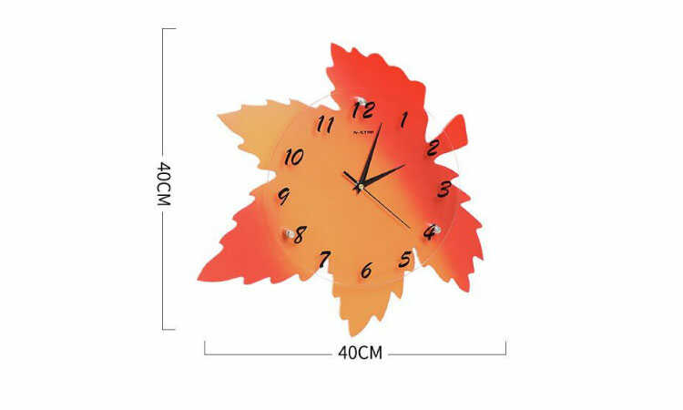 CL-2426 かわいい紅葉デザインの壁掛け時計のサイズ詳細画像