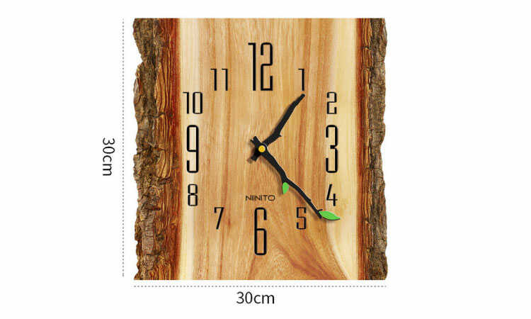 CL-2427 木の魅力が堪能できるウッドデザインの壁掛け時計のサイズ詳細画像