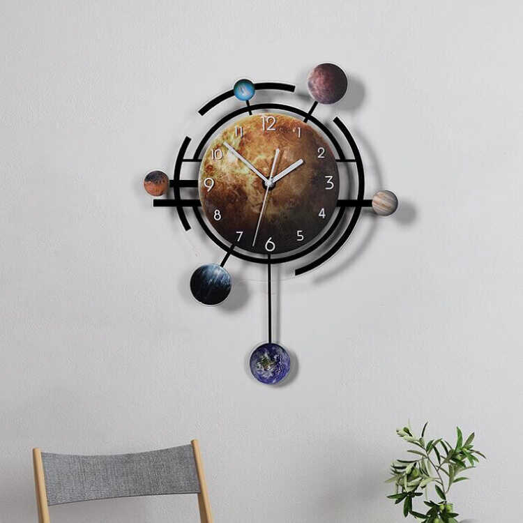 CL-2429 男の子に大人気！太陽系惑星デザインの壁掛け振り子時計