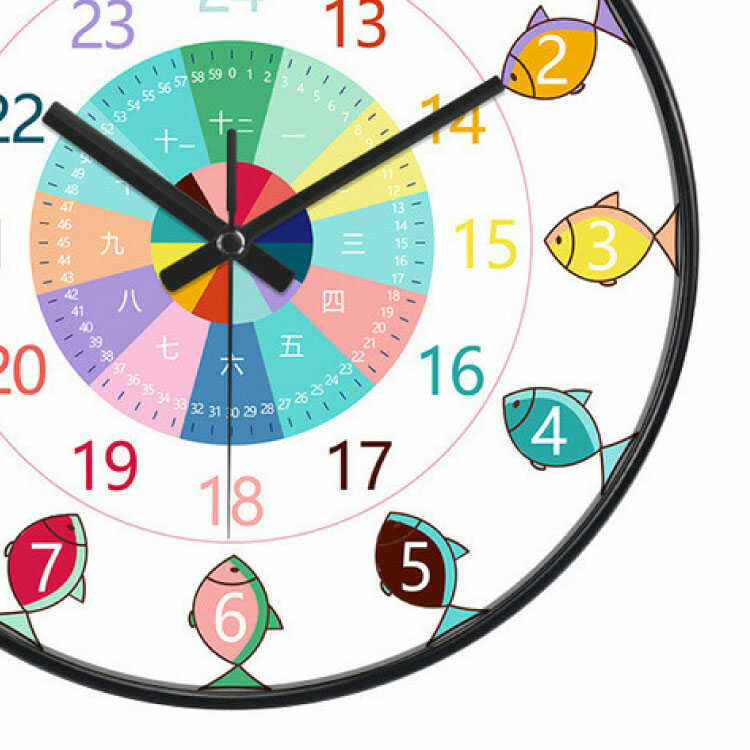 CL-2433 子供の知育におすすめの壁掛け時計｜楽しいお魚さんたち