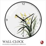 CL-2456 和室におすすめ上品な花デザインの壁掛け時計