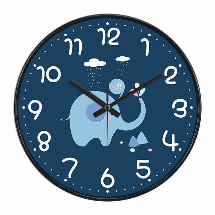 CL-2511 子供部屋おすすめ動物デザイン壁掛け時計｜ぞうさん無音針