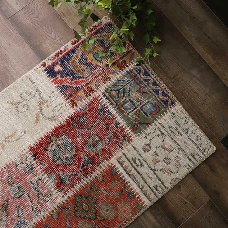 新品]トルコ製カーペット 70×60cm オスマン柄