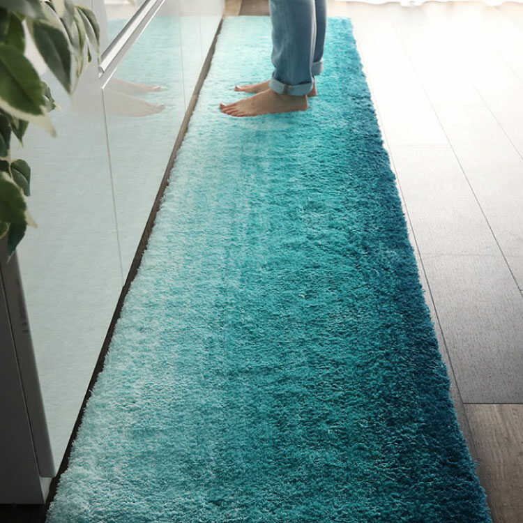 最安価格 ふんわりＭベーカリ キッチンマット 50×240cm お手入れ簡単 ふんわり 滑りにくい 断熱性 ヴィンテージ柄 ネイビー ブルー 家具  1301390011101