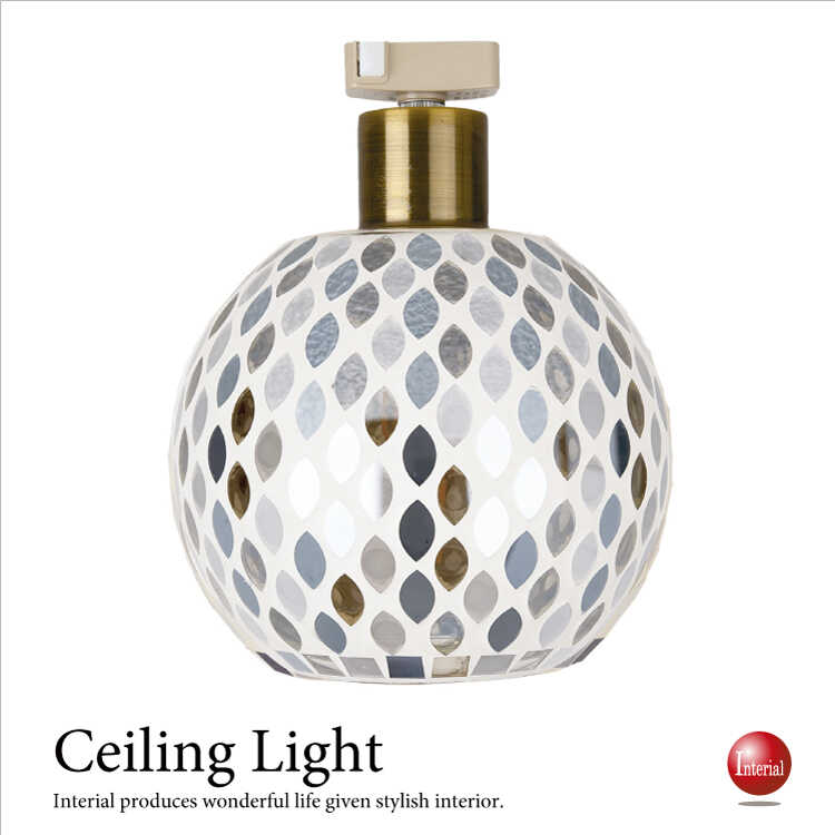 LT-4733 キッチンにおすすめ素敵なモザイク柄シーリングライト1灯