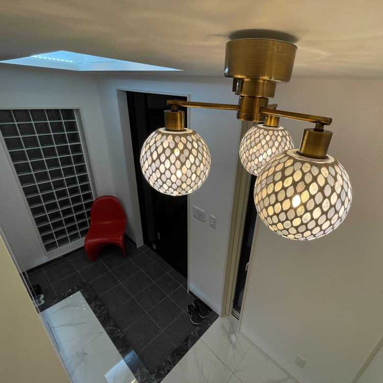 LT-4739 一人暮らしおすすめモザイクガラスのシーリングライト3灯