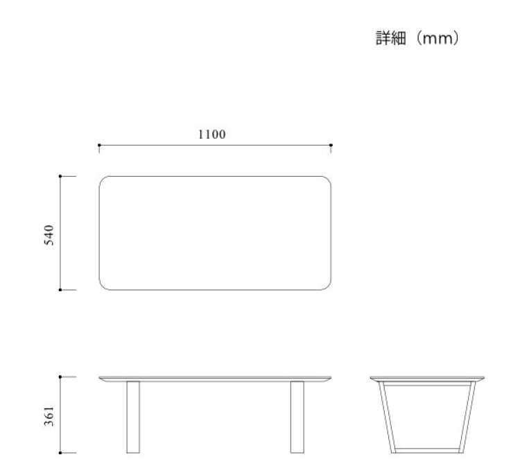 TA-2761 幅110cm光沢ホワイト大理石柄ローテーブルのサイズ詳細画像