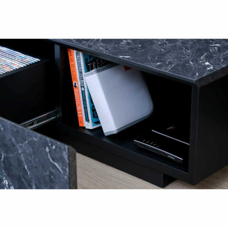 TB-2694 黒ブラック大理石柄テレビボード｜幅150cm・完成品