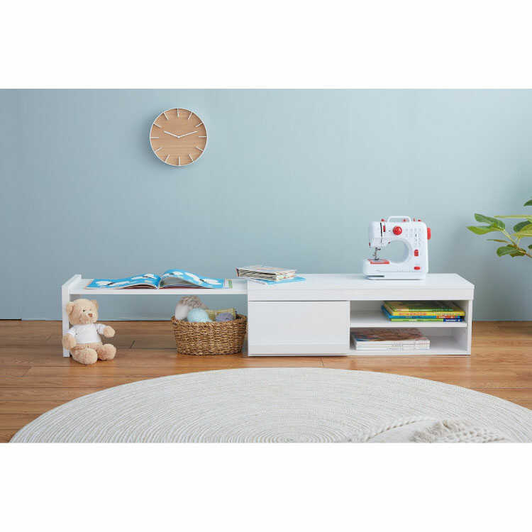 TB-2736 ローデスクとしても使える伸長式テレビ台｜白ホワイト