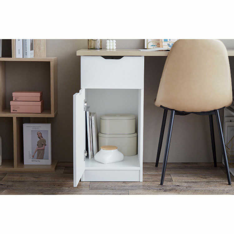 DE-2034 テレワーク最適！収納付きパソコンデスク｜幅120cm白