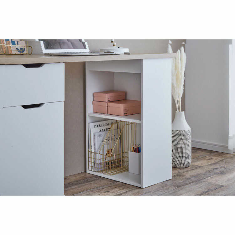 シンプルモダンデスク・机　3引き出し DE-2034 テレワーク最適！収納付きパソコンデスク｜幅120cm白