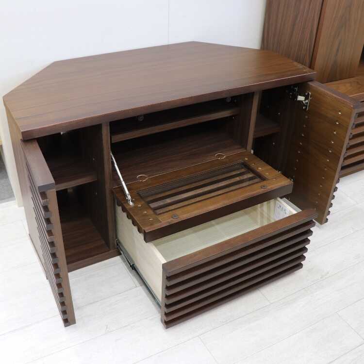 TB-2707 コーナーテレビボードハイタイプ｜幅90cm・ブラウン色