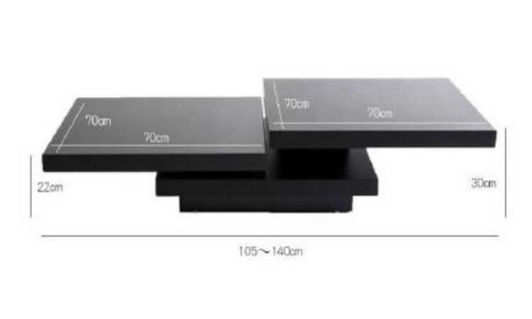 TA-2766 幅105～140cmスタイリッシュ大型リビングテーブルのサイズ詳細画像