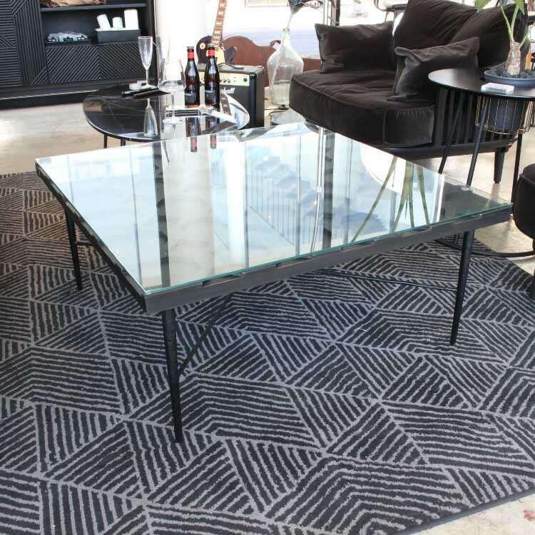 TA-2786 モダン高級ガラスローテーブル｜幅90正方形・完成品