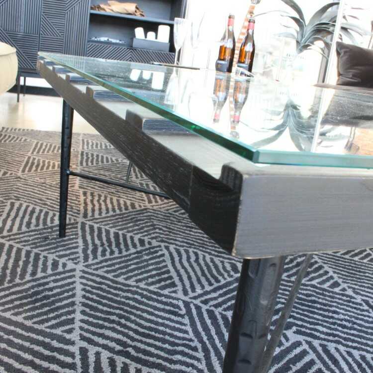 TA-2786 モダン高級ガラスローテーブル｜幅90正方形・完成品