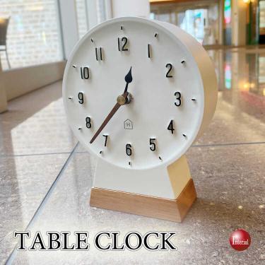 CL-2581 白ホワイトの可愛い置き時計・静かな連続秒針