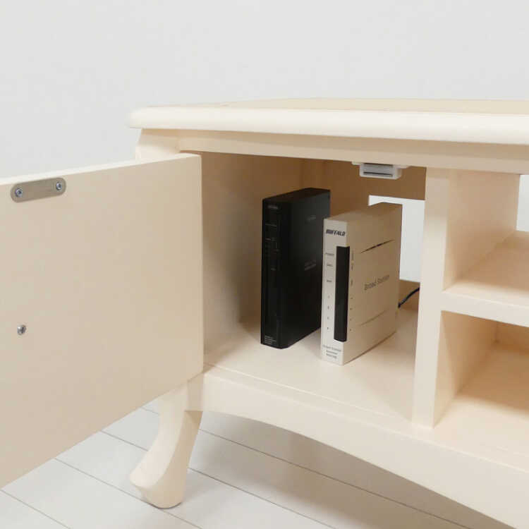 TB-2742 ネコ脚アンティーク調テレビ台｜天然木マホガニー・完成品