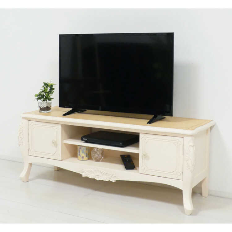 TB-2742 ネコ脚アンティーク調テレビ台｜天然木マホガニー・完成品