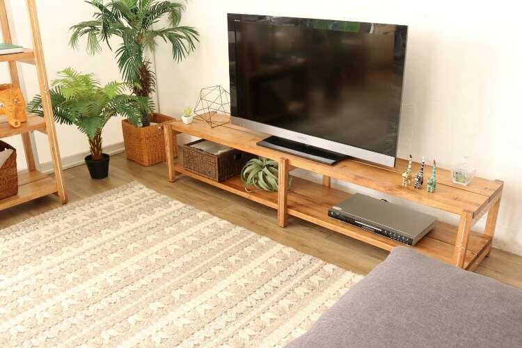 TB-2748 幅180cm・リゾート風の天然木製テレビ台&オープンラック TB-2748 幅180cm・リゾート風の天然木製テレビ台&オープンラック