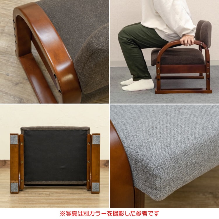 FC-1049 コンパクトで軽い座椅子｜布製・花柄・3段階高さ調節可能