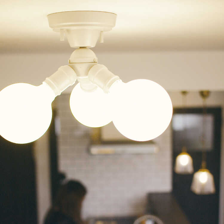 LT-4874 シンプルなボール型LED付シーリングライト｜3灯グレー