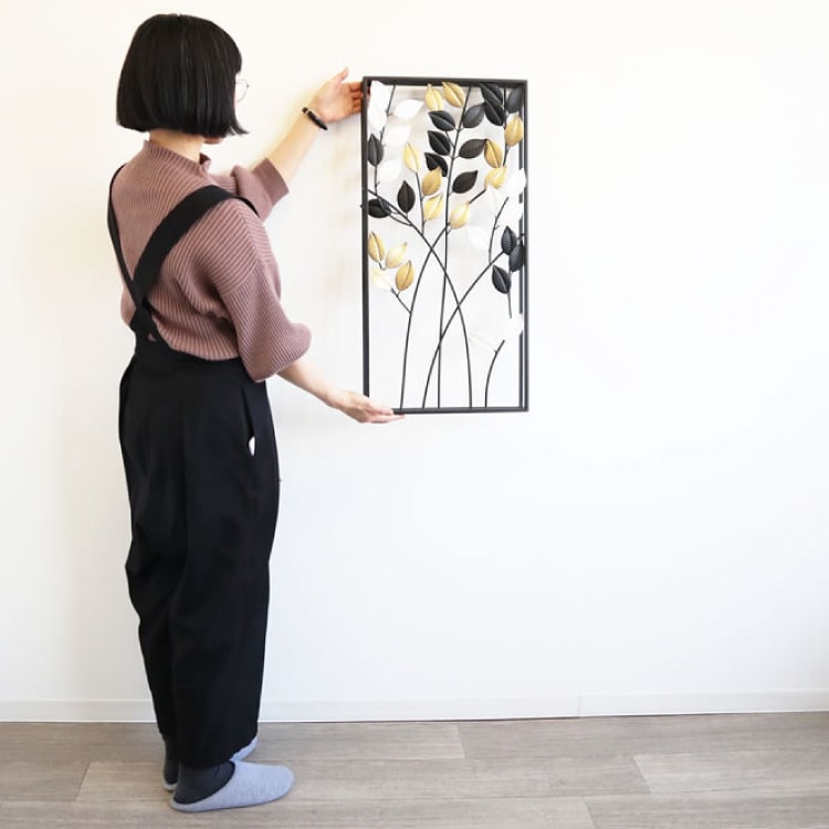 絵画 flk040139 OT-1581 絵画みたいなアイアン製ウォールアート｜カラーリーフ柄