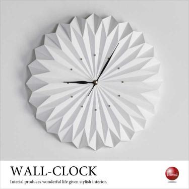 ハイデザインのインテリア壁掛け時計（白ホワイト／静かな連続秒針）