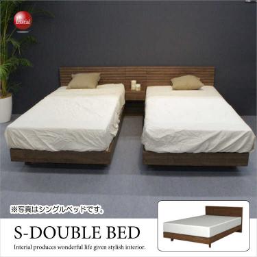 北欧ブラウンのセミダブルベッド（桐無垢材すのこ床／フラットヘッドボード）【地域限定SALE適応中！ ※フレームのみ対象】