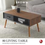 TA-2859 幅80cm高い収納力のハイデザインなローテーブル