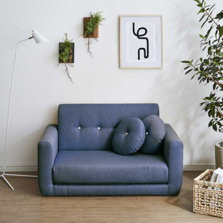 SF-4101 ソファーベッドに変身！ふたり掛けSOFA・布張・グレー