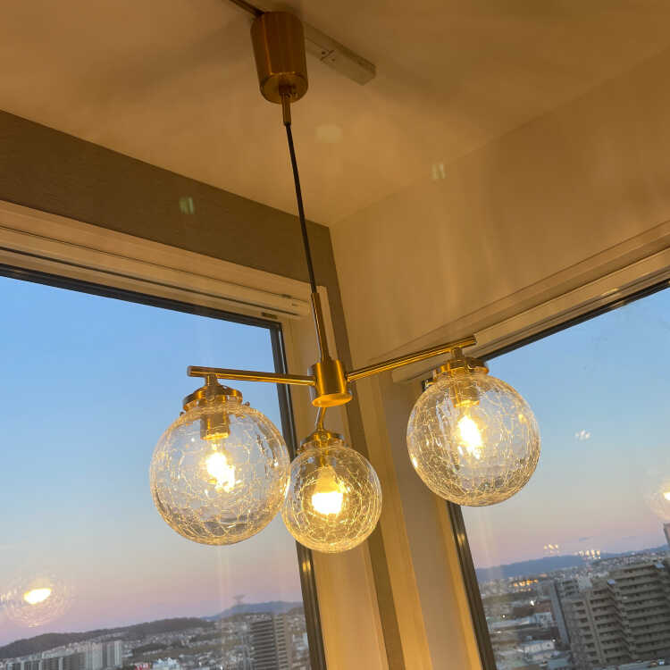 LT-5005 超人気のクラック（ヒビ割れ）3灯ペンダントライト・LED対応