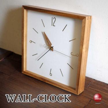 四角形スクエアの壁掛け時計（高級感のある天然木製・静かな連続秒針）
