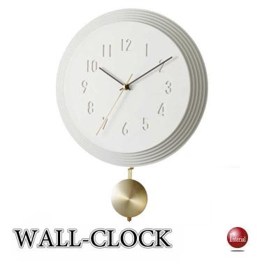 インテリア性の高い白ホワイトの壁掛け振り子時計（静かなスイープムーブメント）