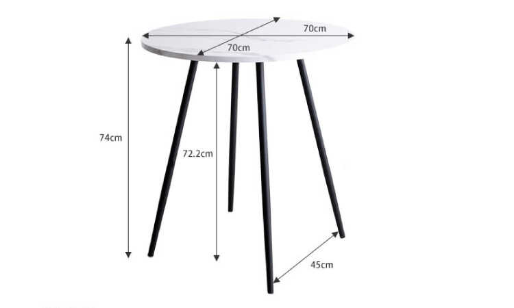 DI-2439 直径70cm大理石柄ダイニングテーブル丸円形のサイズ詳細画像