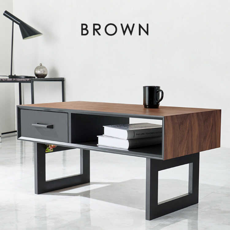 TA-2886 引き出し収納付き折れ脚センターテーブル・ウォールナット