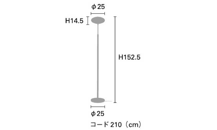 LT-5052 リビングや寝室がお洒落になるガラス製フロアライトのサイズ詳細画像