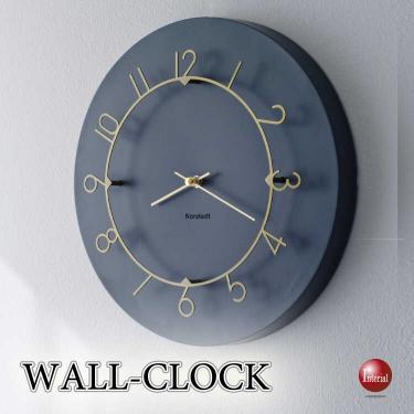 立体感のある文字がハイデザインな壁掛け時計（ネイビー色・静かなスイープムーブメント）
