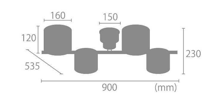 LT-5053 明るいリビングにオススメのシーリングライトのサイズ詳細画像