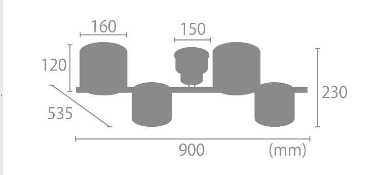 LT-5054 明るい居間にオススメのシーリングライトのサイズ詳細画像