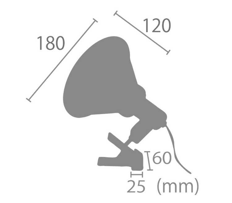 LT-5064 インテリア性抜群かっこいいクリップライトのサイズ詳細画像
